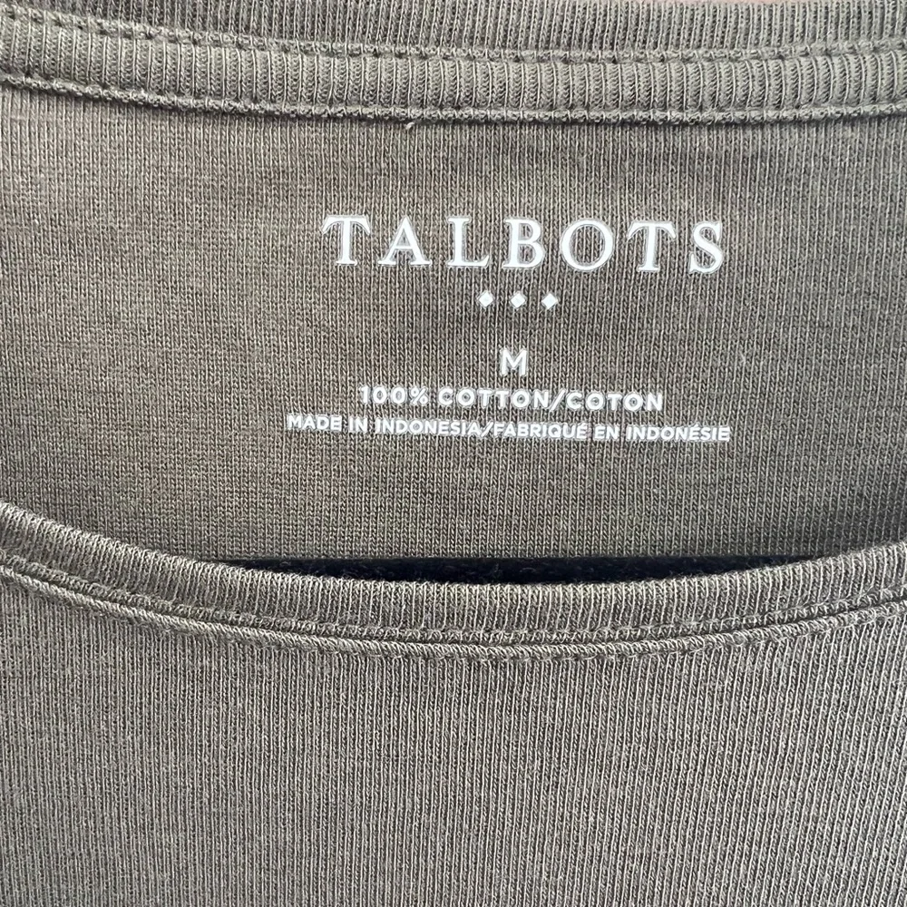 TALBOTS Cotton Long Sleeve Tee/ Olive Night - Picture 3 of 4